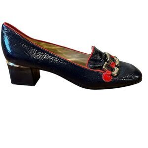 Revolve Marc by Marc Jacobs Vintage Patent Leather Navy/Red square toe Pumps